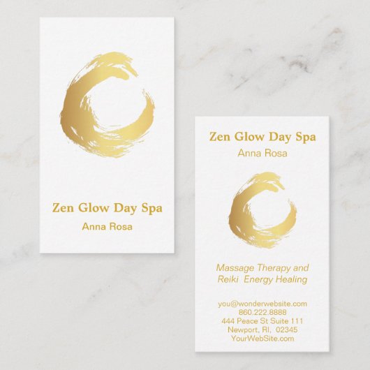 *~* Abstract Gold Brush Reiki Meditation Yoga Zen Visitekaartje (Voorkant / Achterkant)