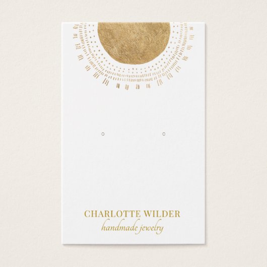 Abstract Gold Foil Circle Earring Display Card (Devant)