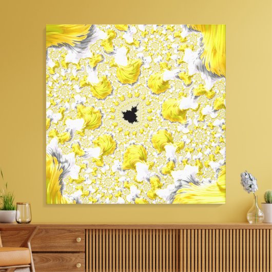Abstract Gold Fractal Canvas Afdruk (Insitu (Woonkamer))