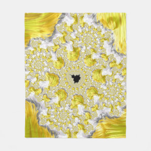 Abstract Gold Fractal Fleece Deken