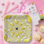 Abstract Gold Fractal Papieren Bordje (Feest)