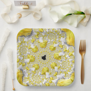 Abstract Gold Fractal Papieren Bordje