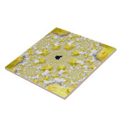 Abstract Gold Fractal Tegeltje (Zijkant)