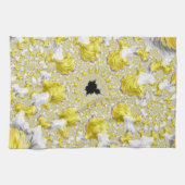 Abstract Gold Fractal Theedoek (Horizontaal)