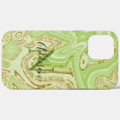 Abstract Gold Glitter Green Chic Stijlvol Case-Mate iPhone Case (Achterkant (horizontaal))