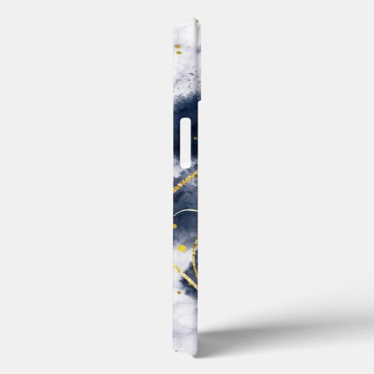 Abstract Gold Grey Monogram Eigen naamscript Case-Mate iPhone Case (Achterkant / Rechts)