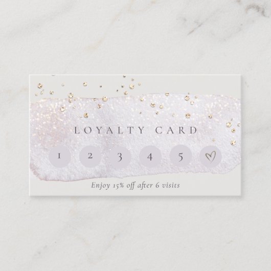 Abstract Gold Lila Brush Stoke 6 Punch Loyalty Visitekaartje (Voorkant)