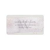 Abstract Gold Lila Penseel Monogram Adres Etiket (Voorkant)