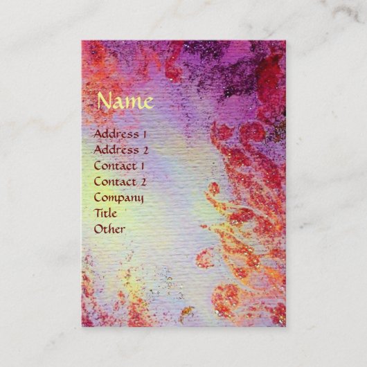 ABSTRACT GOLD MAGIC SWIRLS MONOGRAM VISITEKAARTJE (Voorkant)