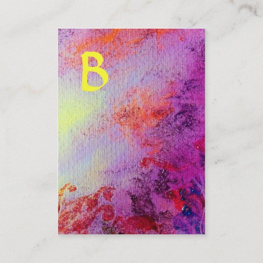 ABSTRACT GOLD MAGIC SWIRLS MONOGRAM VISITEKAARTJE (Achterkant)