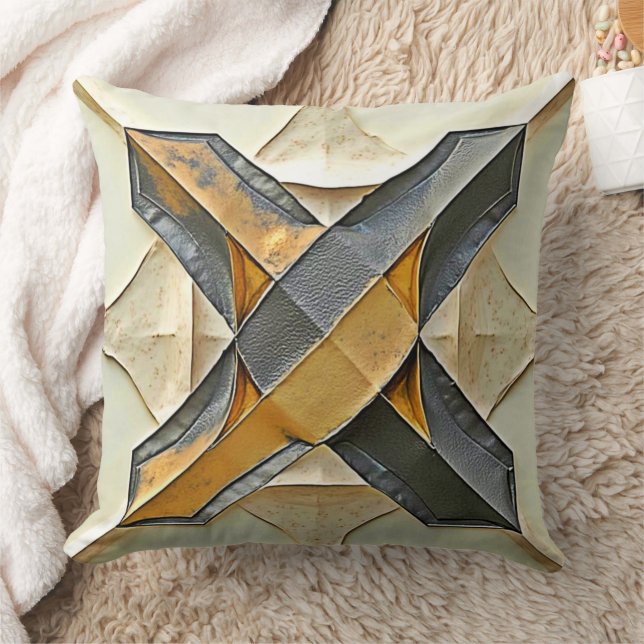 Abstract Gold Metal Design Kussen (Deken)