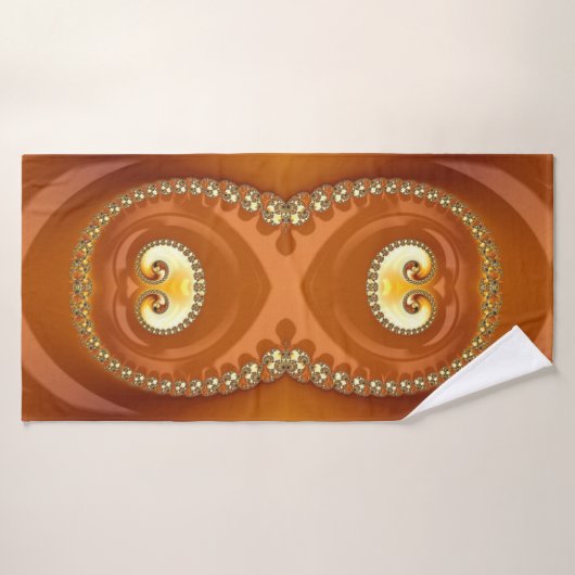 Abstract Gold Oranje gradiënt Spiral Fractal Badhanddoek (Badhanddoek)