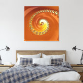 Abstract Gold Oranje gradiënt Spiral Fractal Canvas Afdruk (Insitu (Slaapkamer))