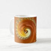Abstract Gold Oranje gradiënt Spiral Fractal Koffiemok (Voorkant links)