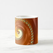 Abstract Gold Oranje gradiënt Spiral Fractal Koffiemok (Center)