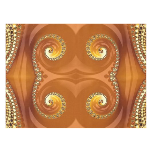 Abstract Gold Oranje gradiënt Spiral Fractal Tafelkleed (Voorkant (Horizontaal))
