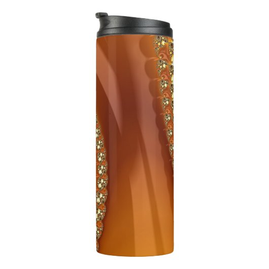 Abstract Gold Oranje gradiënt Spiral Fractal Thermosbeker (Geroteerd rechts)
