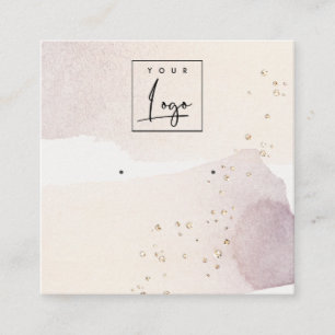 Abstract Gold Paars Logo Veroorbaar beeldscherm Vierkante Visitekaartje