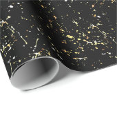 Abstract Gold Paint Splatter ontwerp Cadeaupapier (Rol Hoek)