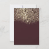 Abstract Gold Sparkly Glitter Burgundy Typografie Kaart (Achterkant)
