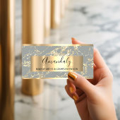 Abstract Gold Strokes Lijst Marble Grey Visitekaartje