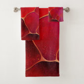 Abstract Gold web boven Violet, Paars en magenta Bad Handdoek (Insitu)