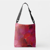 Abstract Gold web boven Violet, Paars en magenta Crossbody Tas (Voorkant)
