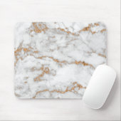 Abstract Gold White Grey Carrara Glitter Marble Muismat (Met muis)