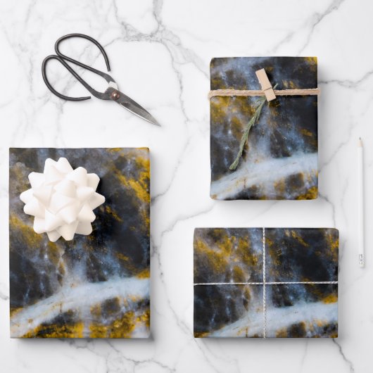 Abstract gold white lines rocky texture inpakpapier vel (Voorkant)