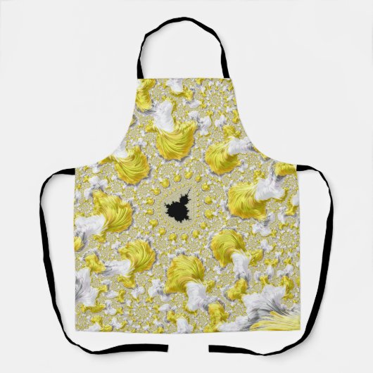 Abstract Golden Yellow Symmetrical Fractal Schort (Voorkant)