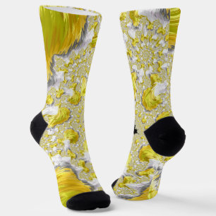 Abstract Golden Yellow Symmetrical Fractal Sokken