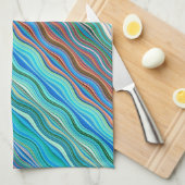 Abstract golfpatroon | keukenhanddoek (Quarter Fold)