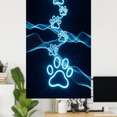 Abstract golfpatroon met pootafdruk poster (Thuiskantoor)