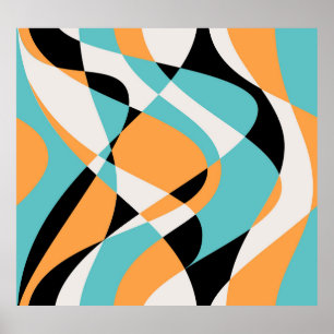 Abstract golfpatroon naadloos ontwerp poster