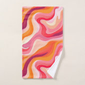 Abstract golfpatroon retro monogram naam bad handdoek (Handdoek)