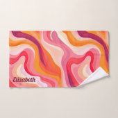 Abstract golfpatroon retro monogram naam bad handdoek (Handdoek)