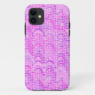 Abstract golfpatroon - violet, lavender, orchidee iPhone 11 hoesje