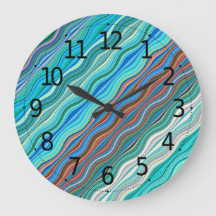  Abstract golfpatroon   Wandklok Grote Klok
