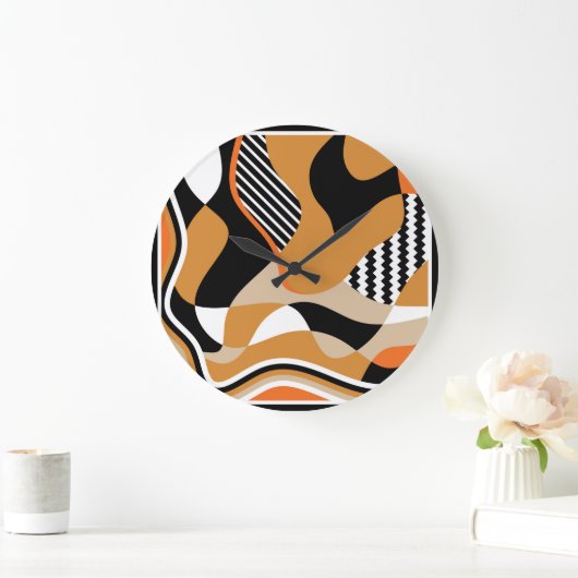 Abstract golvend:  zwart patroon grote klok (Huis)