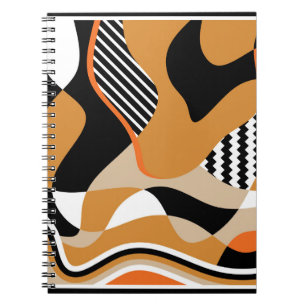 Abstract golvend: zwart patroon notitieboek