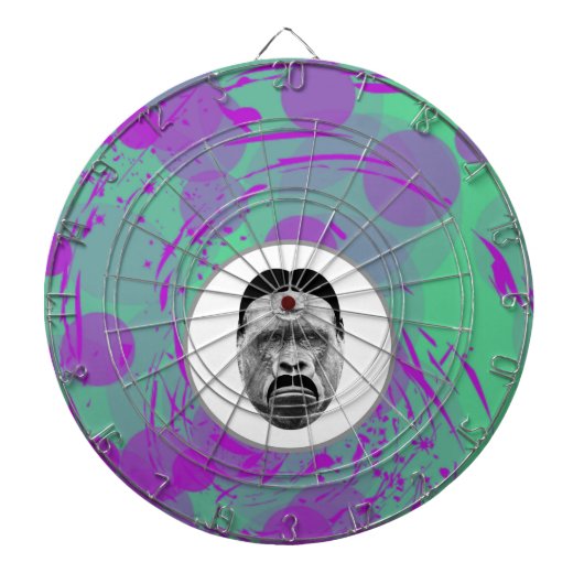 Abstract Gorilla Metal Cage Dartboard Dartbord (Voorkant)