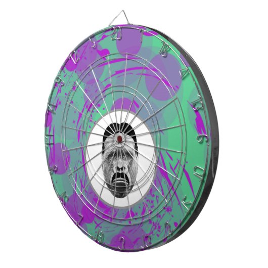 Abstract Gorilla Metal Cage Dartboard Dartbord (Voorkant Rechts)