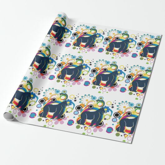 Abstract Gorilla Wrapping Paper Cadeaupapier (Uitgerold)