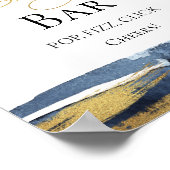 Abstract Goud Blauw Vrijgezellenfeest Bubble Bar S Poster (Hoek)