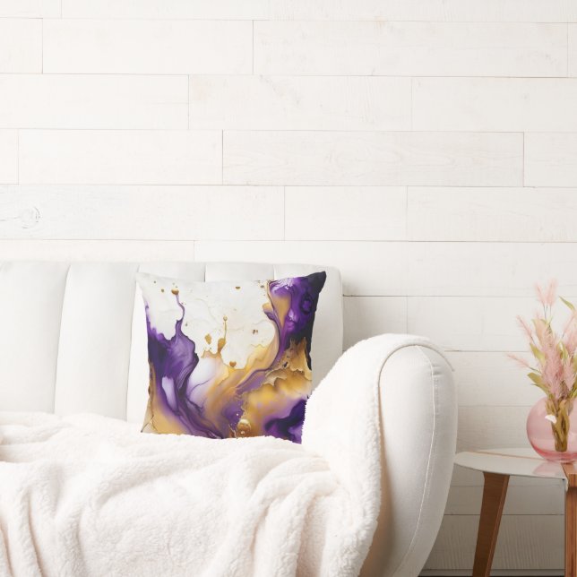 Abstract Goud en Amethist Kussen (Bank)