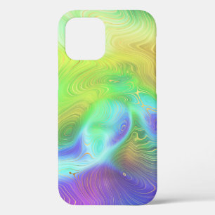 Abstract goud en regenboog iPhone 12 hoesje