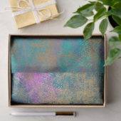 Abstract goud en roze op blauwe ontkoppeling tissuepapier (Geschenk)