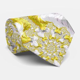 Abstract goud-gele symmetrische fractal stropdas