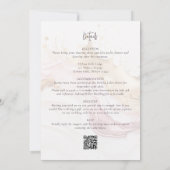 Abstract Goud Roze Uniek Alles in Een QR-bruiloft Kaart (Achterkant)
