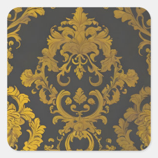Abstract goud vierkante sticker
